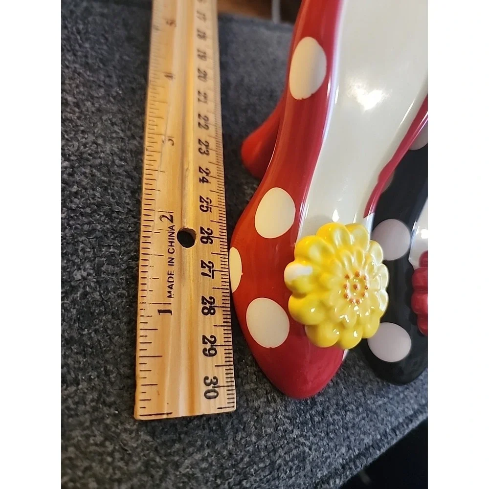 High‎ Heels Salt and Pepper Shakers Pier 1 Polkadot Red and Black